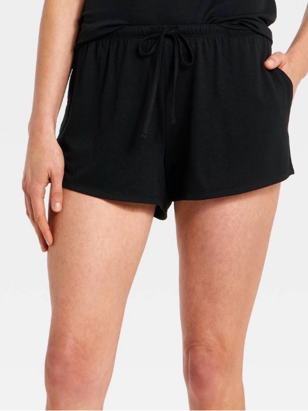 Auden Black Drawstring Lounge Shorts Medium
